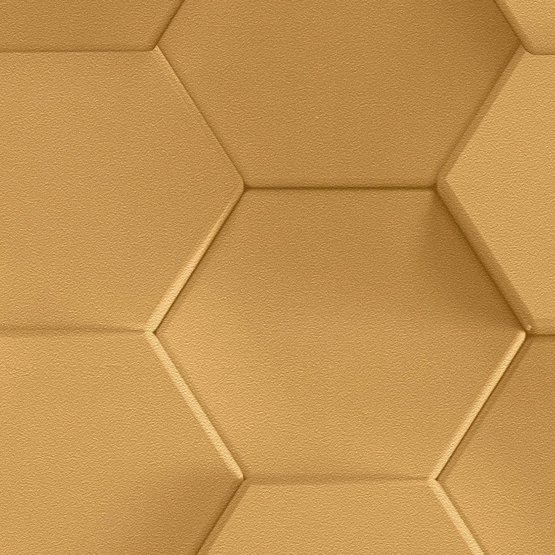 3D tapetes ar grafisku rakstu: bišu šūnas, sešstūra formas zeltā krāsā, 1364240 AS Creation