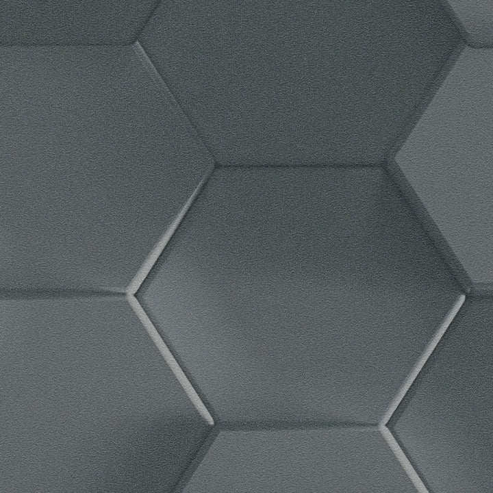 3D tapetes - sešstūra bišu šūnas, melnā krāsā - 387233 AS Creation