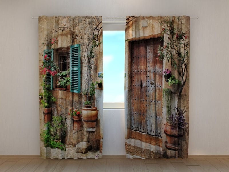 Curtains Antique doors on Tuscan street Tapetenshop.lv