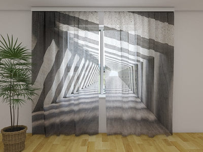 Curtains with 3D optical illusion - Stone tunnel Tapetenshop.lv