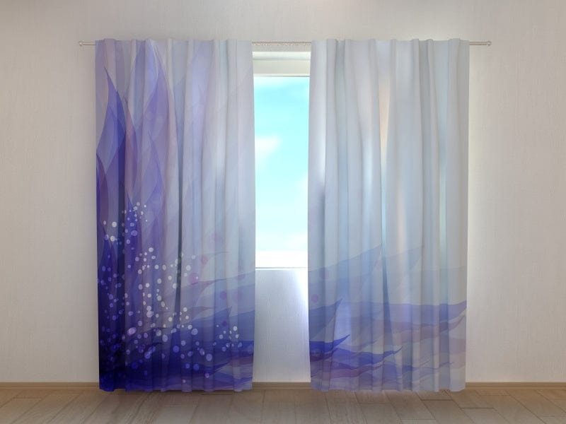Curtains with abstraction - Abstract blue flower Tapetenshop.lv