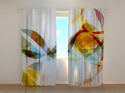 Curtains with modern design - Colourful vibration Tapetenshop.lv