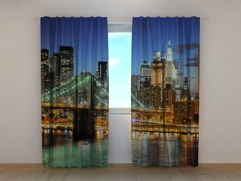 Curtains with New York - Manhattan Bridge 2 Tapetenshop.lv