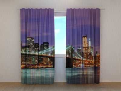 Curtains with New York - Manhattan Bridge 3 Tapetenshop.lv
