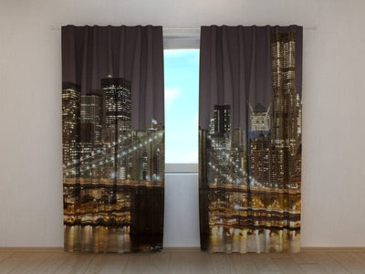 Curtains with New York - Manhattan Bridge 4 Tapetenshop.lv