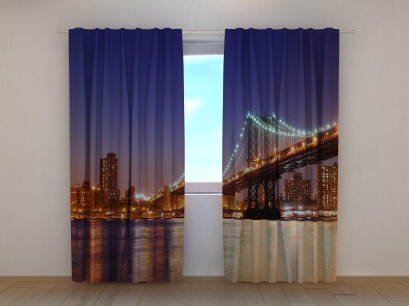 Curtains with New York - Manhattan Bridge 5 Tapetenshop.lv