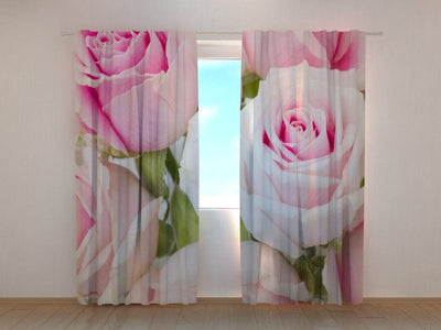 Curtains with roses - Royal roses Tapetenshop.lv