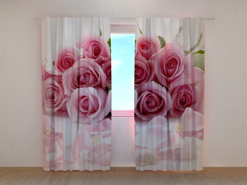 Curtains with roses - Rose petals Tapetenshop.lv