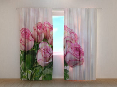 Curtains with roses - Bouquet of flowers Tapetenshop.lv