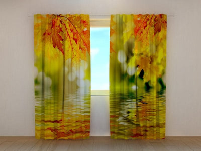 Curtains with autumn landscape - Zelta park Tapetenshop.lv