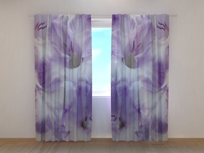 Curtains with flowers - Gladiolas Tapetenshop.lv