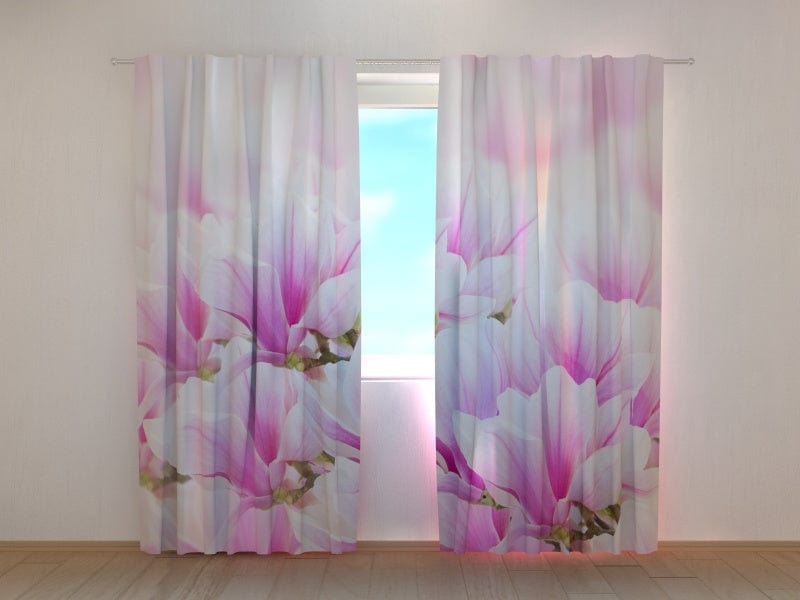 Curtains with flowers - Magnolia flower Tapetenshop.lv