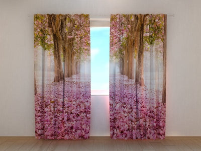 Curtains with flowers - Magnolia Avenue Tapetenshop.lv