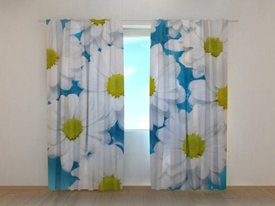 Curtains with flowers - Daisies 1 Tapetenshop.lv