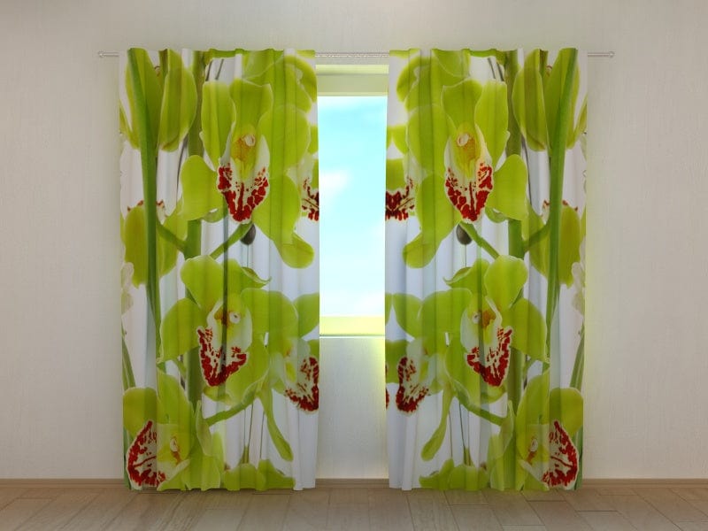 Curtains with flowers - Orhideja Liana Tapetenshop.lv