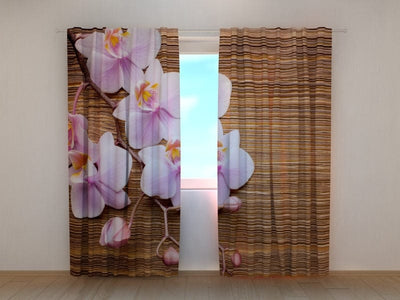 Curtains with flowers - Orchid and tree