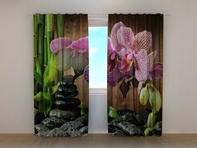 Curtains with flowers - Orchid scent Tapetenshop.lv