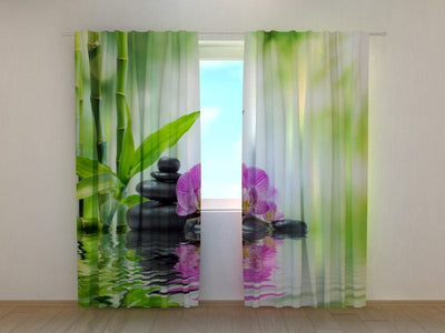 Curtains with flowers - Orchids ZEN Tapetenshop.lv