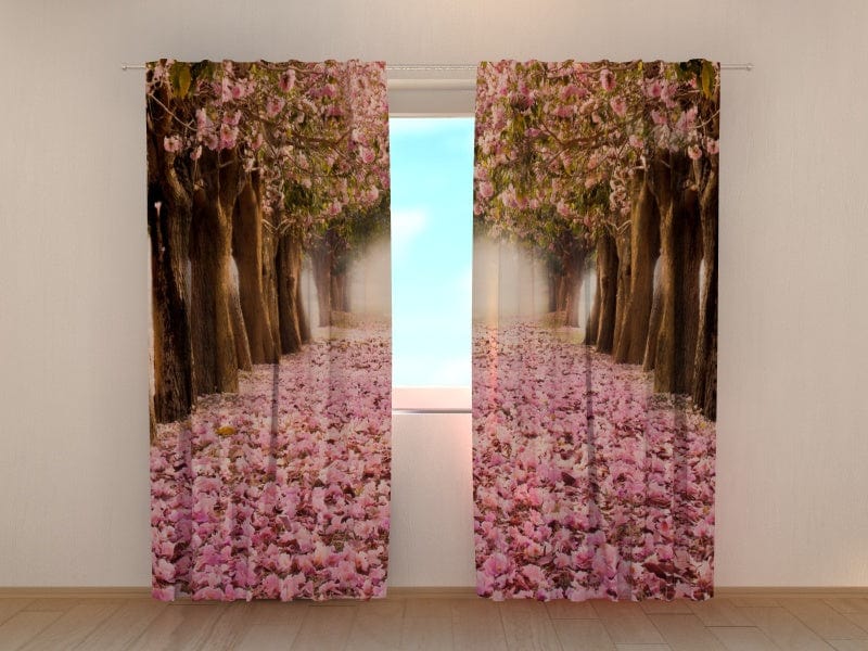 Curtains with flowers - Spring magnolias Tapetenshop.lv