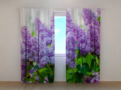 Curtains with floral motifs - Garden lilacs Tapetenshop.lv