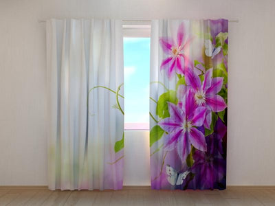 Curtains with floral motifs - Nevainojamība Tapetenshop.lv