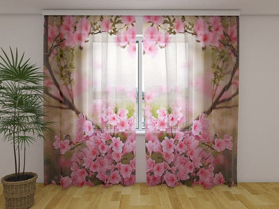 Curtains with floral motifs - Spring is here Tapetenshop.lv