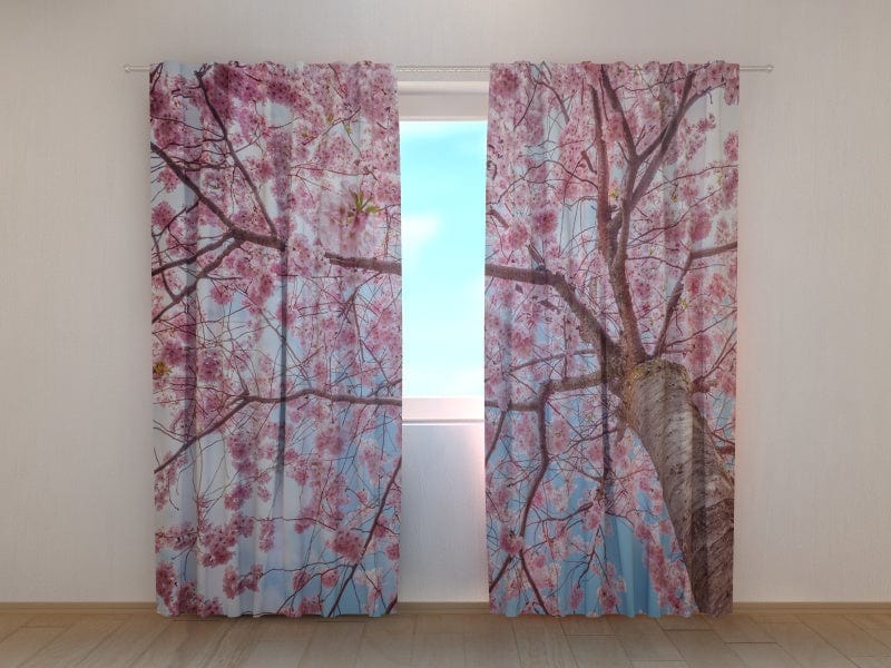 Curtains with floral motifs - Blooming Sakura Tapetenshop.lv