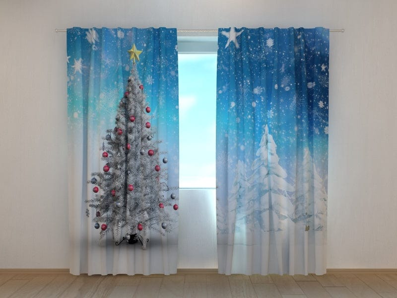 Curtains White Christmas tree 180 x 140 cm (2x90x140 cm) / SCREEN