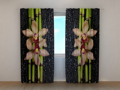 Curtains Bamboo and orchids