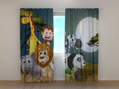 Nursery curtains with African animals - Night in Africa Tapetenshop.lv
