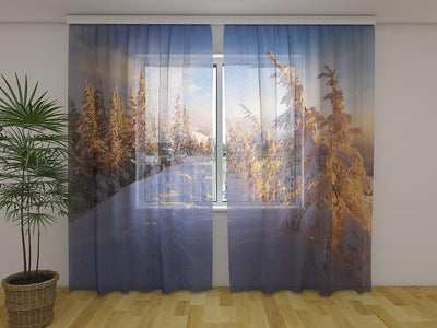 Curtains Enchanting Christmas morning 180 x 140 cm (2x90x140 cm) / Chiffon