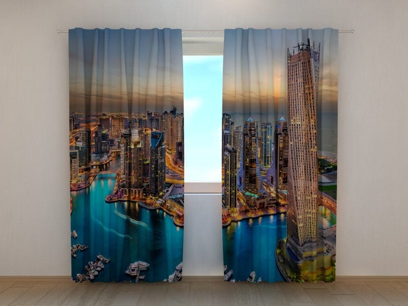 Curtains Dubai skyscrapers Tapetenshop.lv