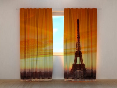 Curtains Eiffel Tower (sunset) Tapetenshop.lv