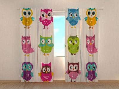Curtains Nice owls Tapetenshop.lv