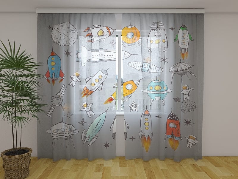 Curtains Space ships 180 x 140 cm (2x90x140 cm) / SCREEN