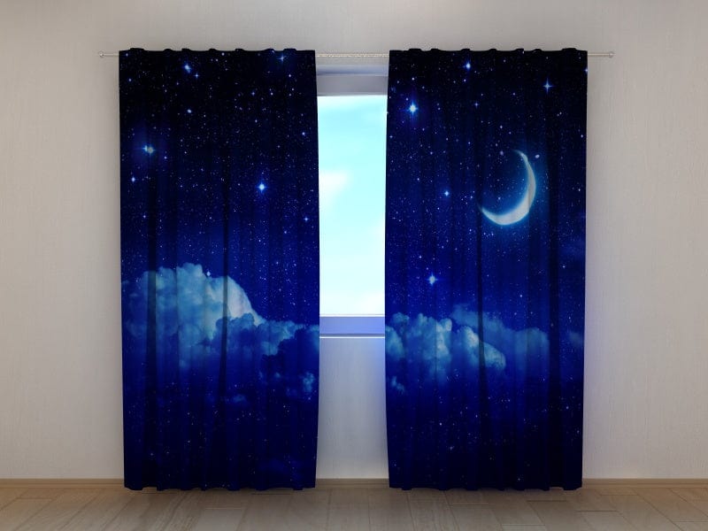 Curtains - Moon above the clouds Tapetenshop.lv