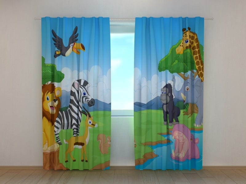 Curtains African animals Tapetenshop.lv