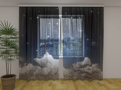 Užuolaidos "Nakties fantazija" 180 x 140 cm (2x90x140 cm) / Šifonas