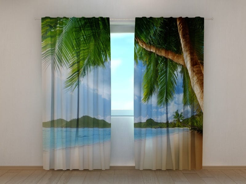 Curtains Ocean and palm trees