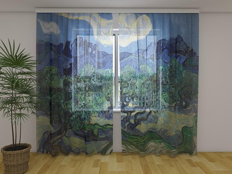 Dienas un nakts aizkari - Olīvkoki - Vinsents van Gogs Tapetenshop.lv