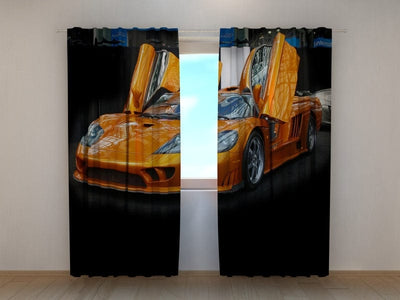Curtains Orange Ferrari Tapetenshop.lv