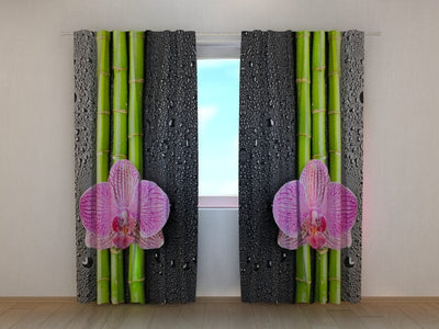 Curtains Orchids and bamboo 2