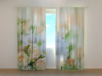 Curtains Spring flower bouquet 180 x 140 cm (2x90x140 cm) / SCREEN
