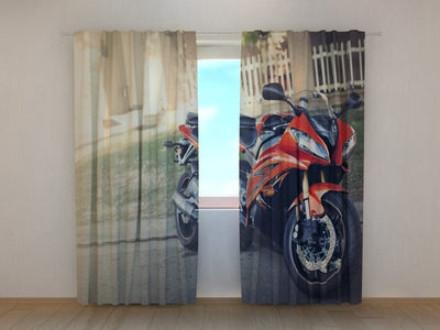 Curtains Red motorcycle