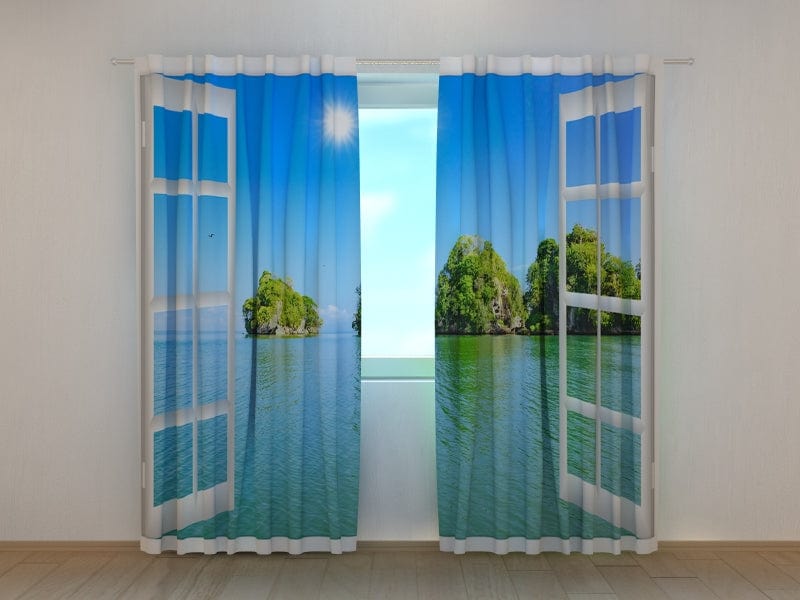 Curtains Ocean view Tapetenshop.lv