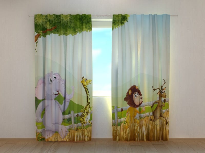 Curtains Funny animals Tapetenshop.lv