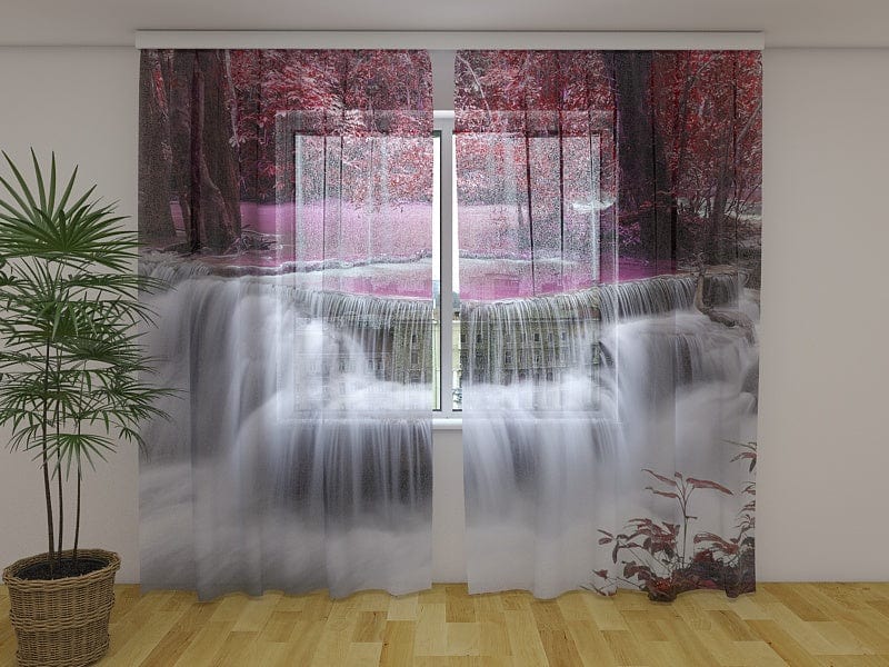 Curtains Thai waterfall 180 x 140 cm (2x90x140 cm) / Chiffon
