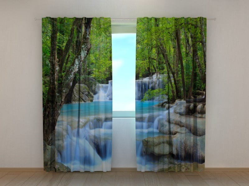 Curtains Thai waterfall in spring