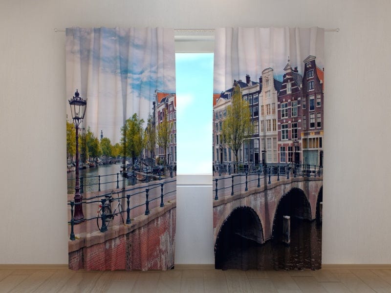 Dienas un nakts aizkari - Tilts Amsterdamā Tapetenshop.lv