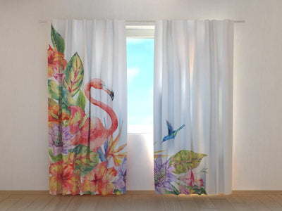 Curtains Tropical Flamingo Tapetenshop.lv
